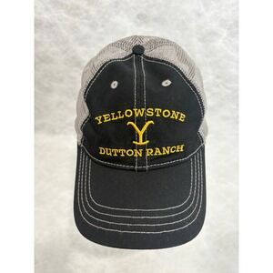 Yellowstone Dutton Ranch Trucker Hat Black Grey Paramount Network Mesh Cap